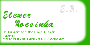 elemer mocsinka business card